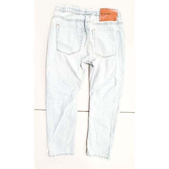 One Teaspoon Shabbies Carpenter Style Light Wash Drawstring Denim Jeans Size S - Picture 5 of 9